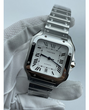 (준비완료/특급배송)NO.3565/BV공장 까르띠에 산토스 40MM 2018 스틸 화이트다이얼 브슬